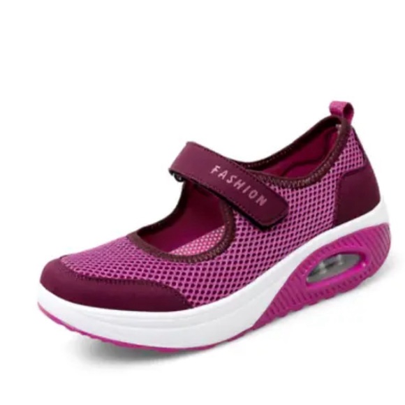 Women's Casual Air Cushion Platform Mesh Mules Sneaker Mary Jane Shoes - Picture 1 of 6